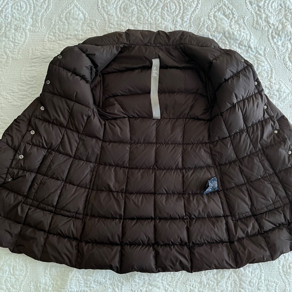 Add Dark Gray Quilted Down Puffer Jacket Coat Snap Closure - Picture 4 of 11